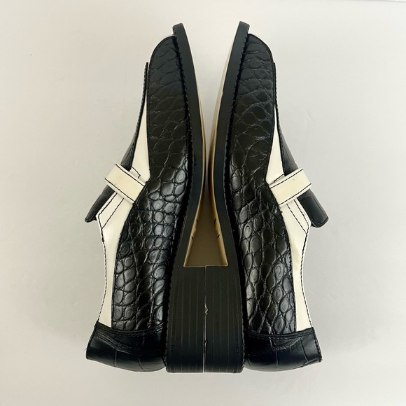 Stacy Adams Black & White Croc Print Leather Slip On Mens Oxfords Size 4.5 main image 13
